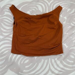 NWT Zara Rust Off-Shoulder Crop Top